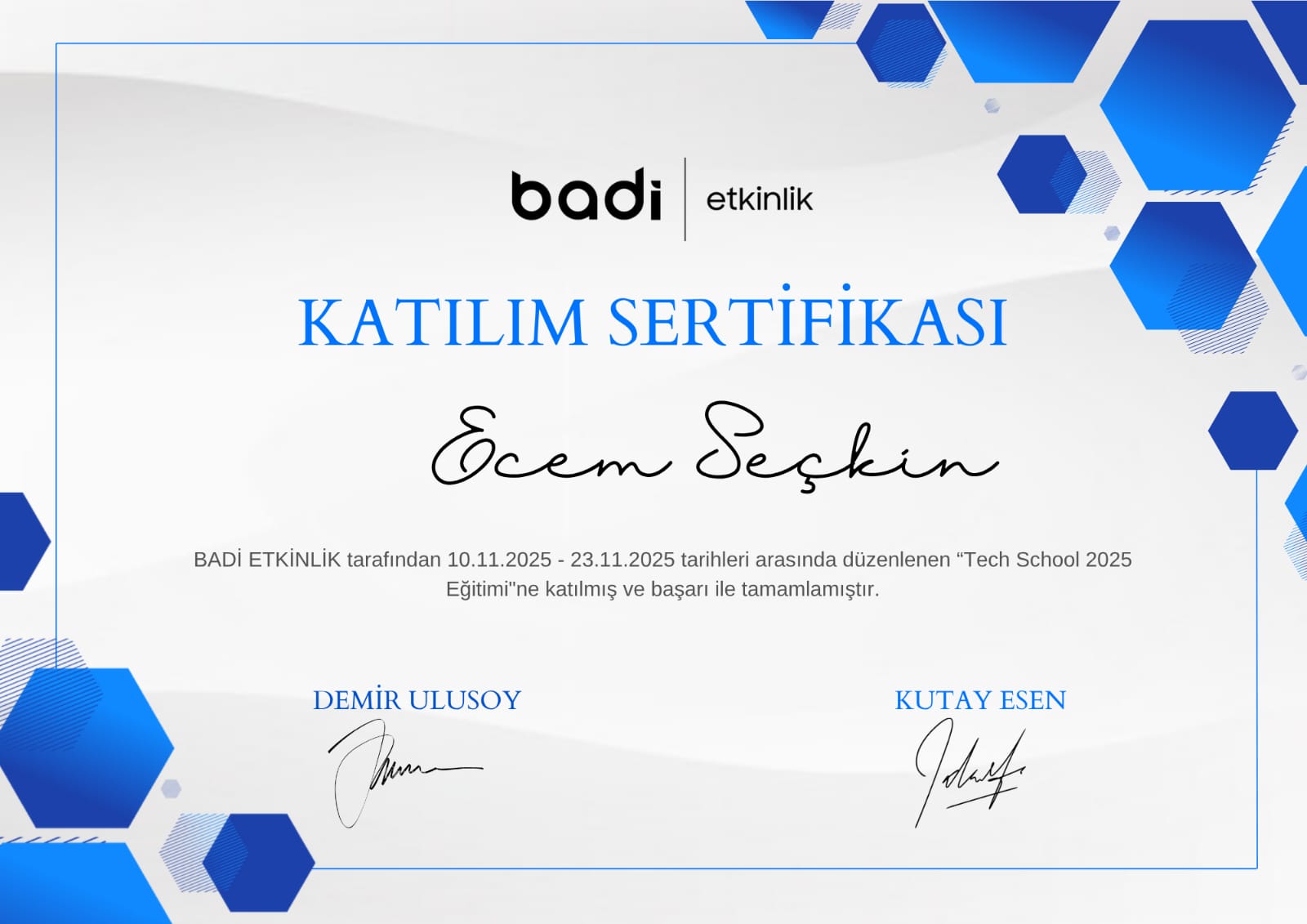 Katılım Sertifikası